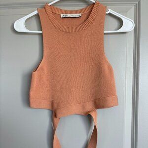 Zara Orange Cropped Tank Top